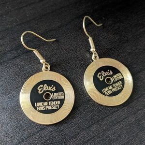 Elvis Presley Music Record Earrings
